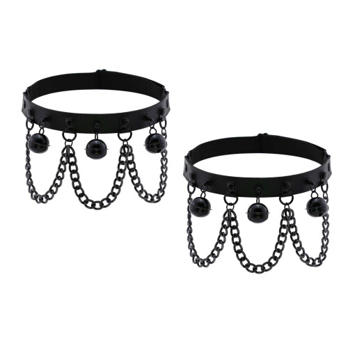 2Stk Punk Leg Loop Leder Chain Leg Ring Trendiger Style 2