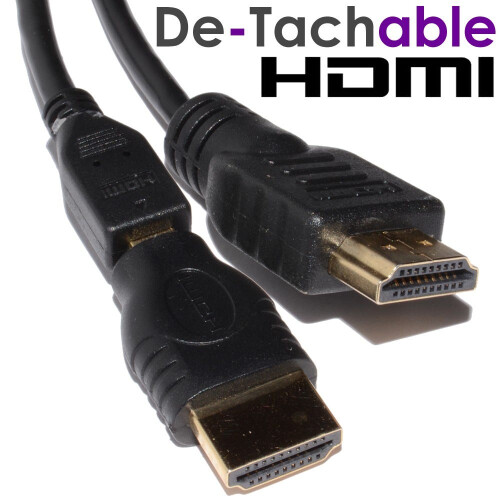 kenable Detachable HDMI Cable for Wall Installations & Pre Drilled Holes 1.8m 1
