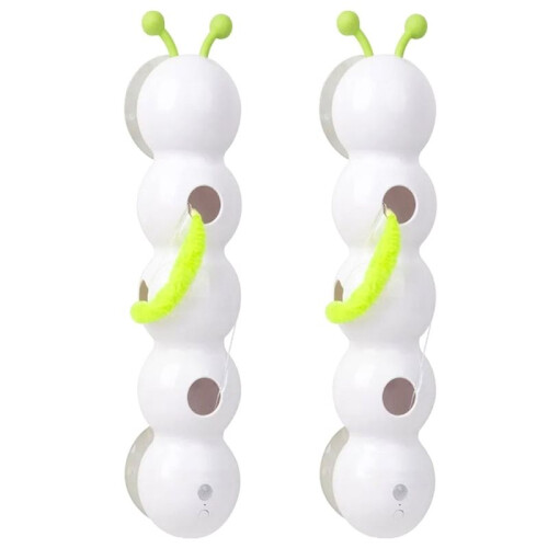 Interactive Cat Toy Motion Activated Wack A Worm Post Toy Rechargeable Automatic Teasing Cat Toy with Tail for Cats