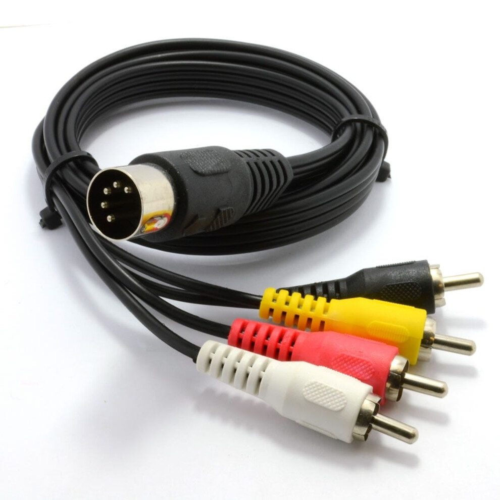 5 Pin Male Din Plug To 4 X Rca Phono Male Plugs Audio Cable 2M 5055383473533