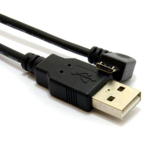kenable USB 2.0 RIGHT ANGLED Micro B Data & Charging Cable 24AWG 1m Lead 1