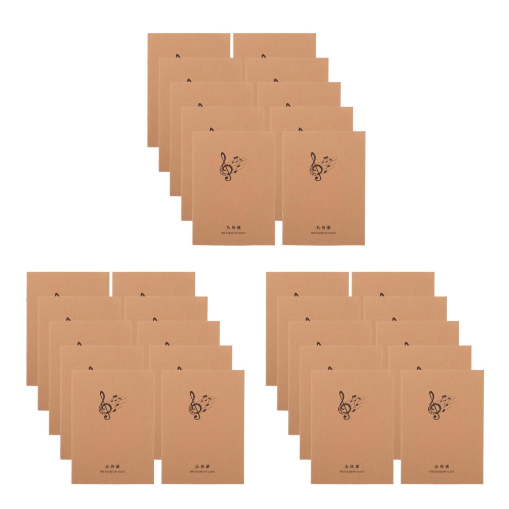Photos - Notebook 30Pcs Portable Music  Khaki Paper for Guitarists and Pianists