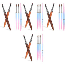 20Pcs Nail Art Brushes Set Assorted Colors Soft Nylon for DIY Manicure