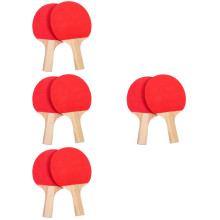 4Paare Holz-Tischtennisschläger, Komfortabler , Rot