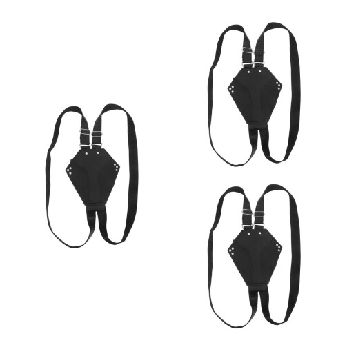 3Stk Schwarzer Leder Schwerthalter Rucksack Crossback Gurt Cosplay