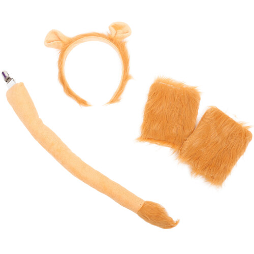 7Sets Löwenkostüm Set Plüsch Stirnband 1