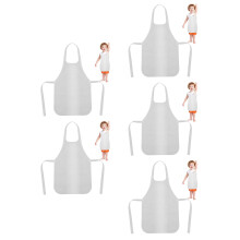 50Pcs Comfortable Kids Aprons White Non-Woven for Painting and Crafts