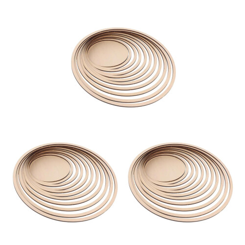 3Ensembles Outils Céramique Bois Beige Ensemble Cercles Concentriques