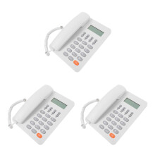 3Sets Versatile White Desk Phone Reusable Desktop Telephone for Office
