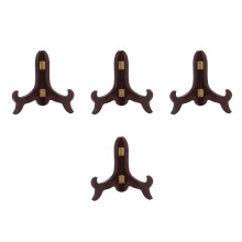 4Pcs Dark Brown Wooden Display Stand Wood Easel for Decoration