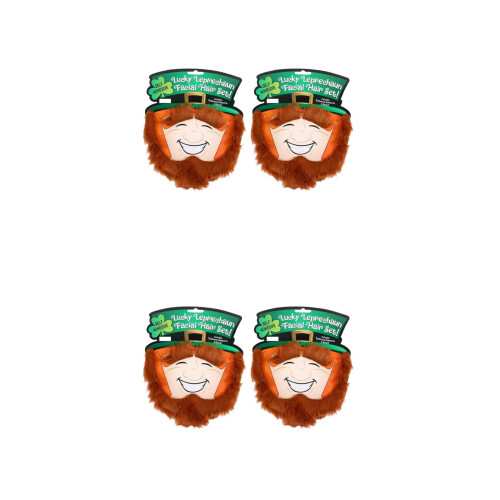 4Stk Orange St. Patrick's Day Kostüm Bart Für