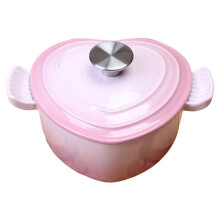 Forno Olandese In Ghisa di Alta Qualità con Coperchio, Pentola per Zuppa Smaltata A Forma di Cuore per Tutti I Piani Cottura, Adatta per La Cottura