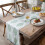Corredor de Mesa de Linho de AlgodãO com 72 Polegadas de Comprimento, Corredores de Mesa de Primavera Folhas Verdes da Fazenda com Borlas, Cozinha 10