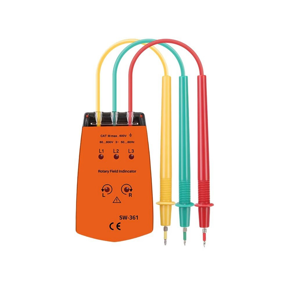 Photos - Cable (video, audio, USB) New Phase Sequence Tester, 3-Phase AC Rotation Meter, Voltage/Current Detector, Phase Rotation Indicator for Electri