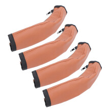 4 Stück braune PU-Leder-Kinderwagen-Griffschoner, waschbar, 25x10,5 cm