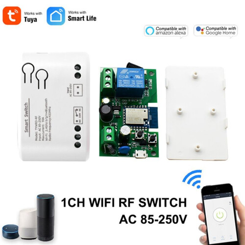 1CH RF   AC85-250V WIFI Tuya Remote Control 433 Light  10A Rele Relay Self-Locking Interlock Inching 2
