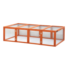 KCT 6ft Folding Garden Pet Run Foldable Wooden Pen for Small Animals, Rabbit Bunny Guinea Pig Ferret Tortoise Large Outdoor Enclosure with Roof