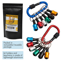 Bit Holder Keychain,2 Sets Of 6PCS 1/4 Drill Bit Holder, Easy Release and Quick Change Bit Holder,Screwdriver Bit Holder