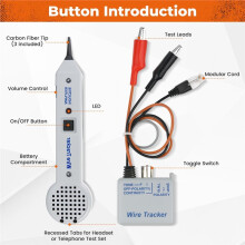 Tone Generator Kit, 200EP WireTracer Circuit Tester, Tone Tracing Probe Kit, Accuracy Cable Tester, Finder