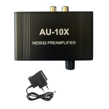 AU-10X NE5532 Amplificateur de Signal Audio StéRéO Amplificateur de Carte Amplificateur de Casque Gain 20Db RCA 3.5MM ContrôLe Du Volume Prise UE