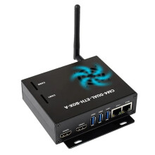 Dual-Gigabit-Ethernet--Computer für Raspberry Pi Compute Module 4 (NICHT im Lieferumfang Enthalten), mit Lüfter, EU-Stecker