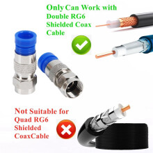 Coax Cable Crimper Tool Kit, Rg6 Rg59 Coaxial Compression Tool, Wire Stripper, 10pcs RG6 F Connectors