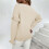 Lässiger Oversize-Pullover für Damen mit einzigartigem Design, Bündchen mit vertikaler Webstruktur, weichem, leichtem Strickmaterial, 4