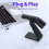 Handheld  Barcode Reader Auto Scanning 2.4G QR Code Reader with Stand 2D Wireless Barcode Scanner 5