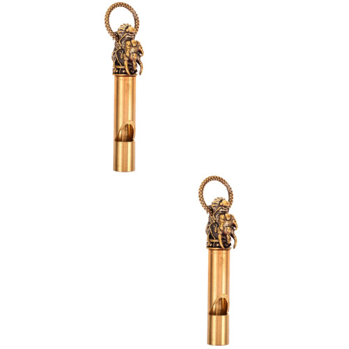 2St Koper Fluit Sleutelhanger Decoratieve Nood Fluit