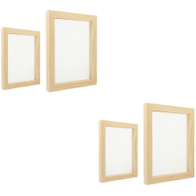 4Stk Robuster Holzrahmen Papierherstellung DIY Maschensieb Beige