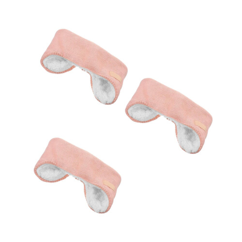 3Pièces Cache-Oreilles Cocon Laine D'agneau Rose