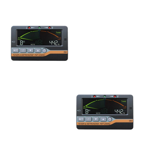 2Pcs Multifunction Black Guitar Tuner Clip 3in1 Electronic Metronome