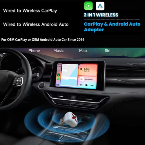 2 In1 Wireless CarPlay Adapter For Android Auto Adapter  WiFi Fast Connection for Wired CarPlay Android Auto B 1