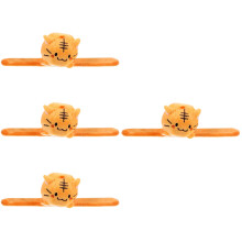 4Pièces Bracelets Slap Doux En Peluche Orange Pour Animations Et Décor
