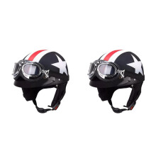 2Stk Offener Motorradhelm ABS Mit Visier Helme Für Erwachsene