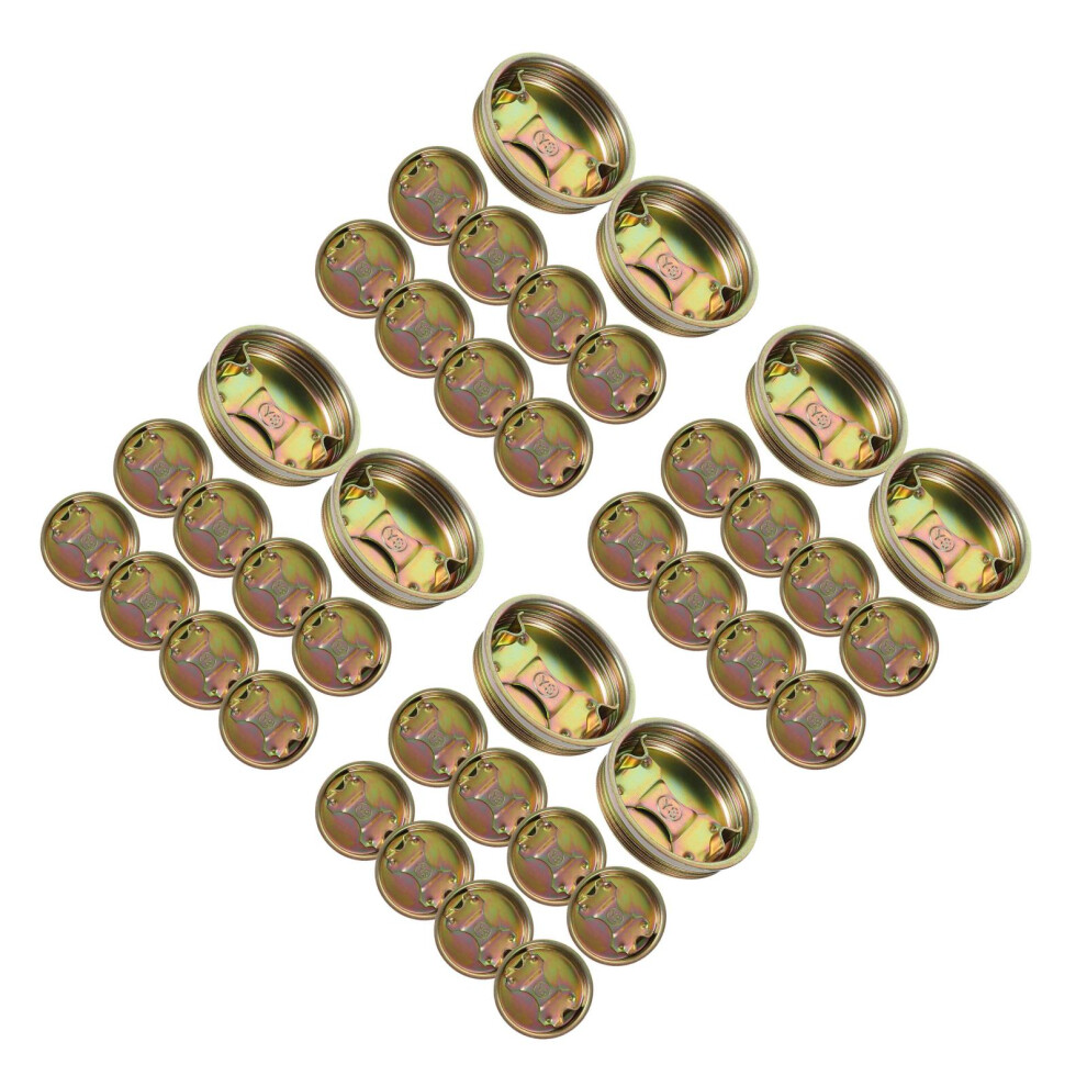 40Pcs Galvanized Iron Drum Seal Caps Golden For Oil And Water Barrels 3701946303206