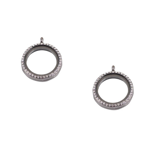 2Stk Anhänger DIY Kristall Living Memory Silber