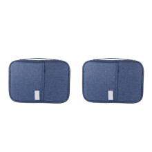 2Stk Reisefreundlicher Passinhaber Navy Mit Rfid- Organizer