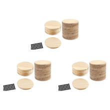 60Pcs Unfinished Wood Coasters, 4 Inch Round Blank Wooden Coasters for Crafts with Non-Slip Silicon Dots