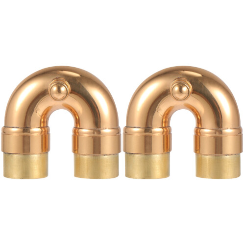 2Stk Trompeten Bogen Hals Röhrchen Messing Gold 2