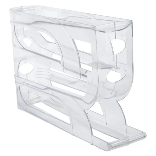 Automatic Scrolling Egg Rack Egg Basket Container Roll Down Refrigerator Egg Dispenser Kitchen Home Transparent