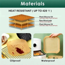 Silikon-Ölpapier für 125 Stück Airfryer-Lebensmittel, Silikonöl, Temperaturabsorbierendes Papier, Bäckereiteile