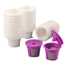 Kaffepappersfilter för EngåNgsbruk 300 Count med 2-Pack åTeranväNdbara K Cup-Kaffekapslar för Kaffebryggare 2.0 & 1.0