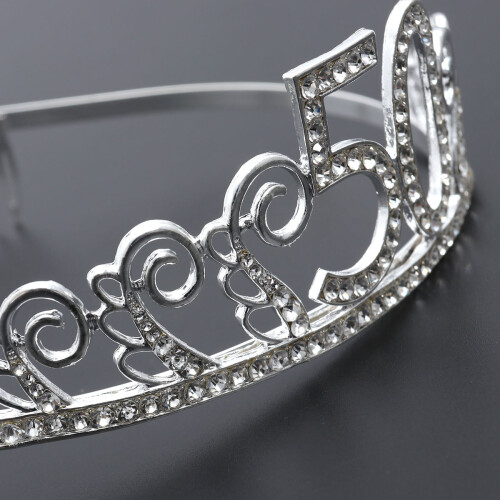 Silber Tiara Haarkamm Mit Für 50.geburtstagsfeier 2
