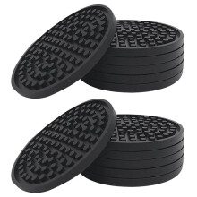 Sottobicchieri Rotondi Neri Nel Gomma Siliconica (Set di 12) Antiscivolo Perfetti per Case E Bar