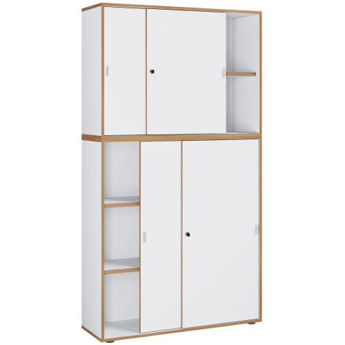 (Chipboard, Black) Office cabinet sliding doors Salia 5x 100 1
