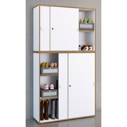 (Chipboard, Black) Office cabinet sliding doors Salia 5x 100 2