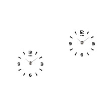 2Pcs DIY 3D Acrylic Wall Clocks Black Waterproof Eva Material for Home