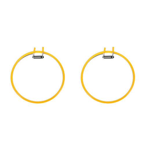 2Pcs Yellow Plastic Embroidery Hoop Adjustable Cross Stitch Frame Ring