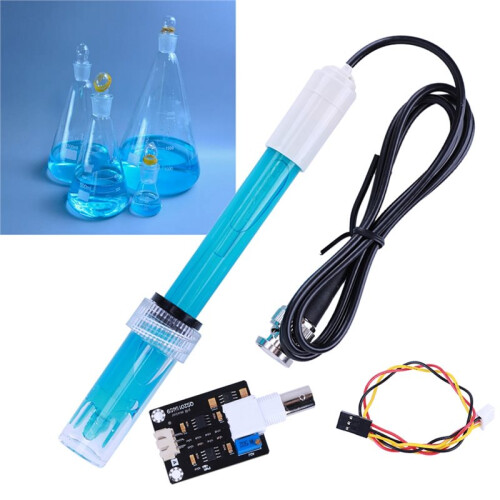 PH Electrode Sensor Probe 0-14 PH with Sensor PH Probe PH Replacement Probe for Experiment Lab Pool Water Analyzer 2